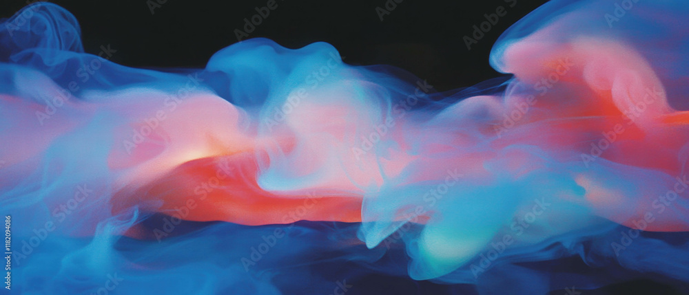 Poster Dynamic smoke trails create vibrant patterns in the air with mesmerizing flow and color