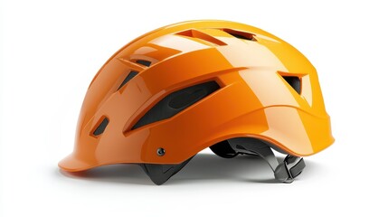 Fototapeta premium Bright Orange Helmet for Safety and Protection Gear