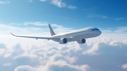 Obraz premium Airplane with Wings Against a Sunset, Sleek Airplane with Powerful Wings, The Power of the Wings