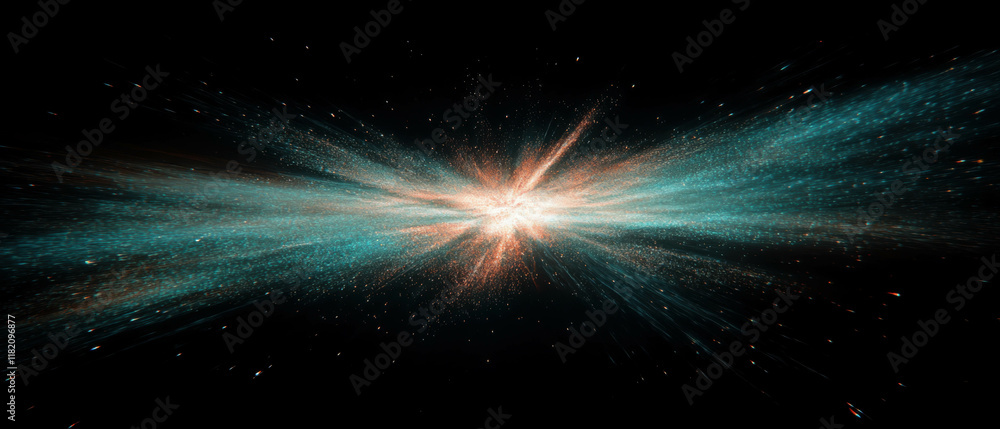 Fototapete spark particle simulation showcasing dynamic physics in a dark environment