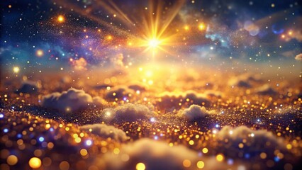 Obraz premium Shimmering Golden Dust: Abstract Luminous Bokeh Background
