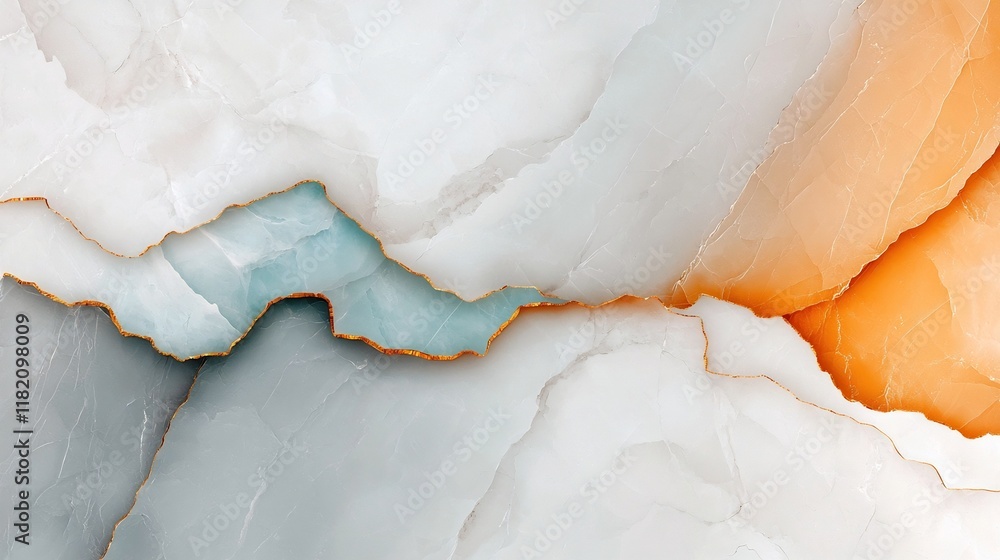 Aufkleber mesmerizing marble surface with a captivating ethereal swirling patterns of white gray and turquoise