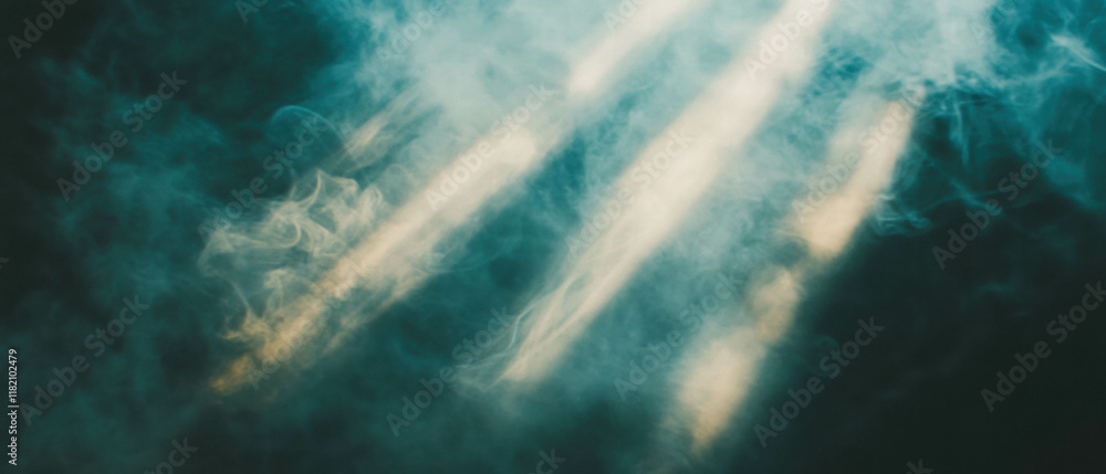 Poster sunlight piercing through smoky haze creates an atmospheric effect