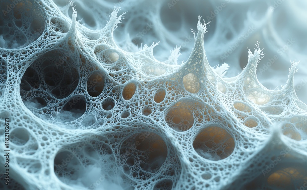 Aufkleber a 3d render featuring an intricate abstract shape with a lively futuristic backdrop