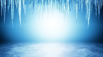 Fototapeta premium Icy Cave Winter Wonderland Frozen Background