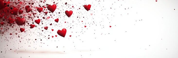 A beautiful blend of seamless border cute hearts against a lovely romantic backdrop is ideal for Valentine's Day, Mother's Day, and wedding celebrations. Presented as a modern illustration on a white