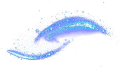Blue cosmic arc with stars and sparkles png clipart transparent