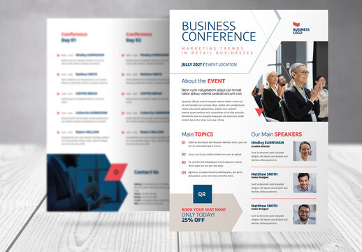 Business Conference Agenda and Program Flyer