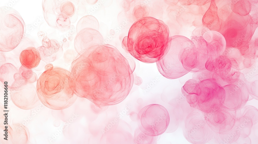 Aufkleber abstract watercolor ink blobs blending seamlessly in soft pink hues digital art minimalistic style f