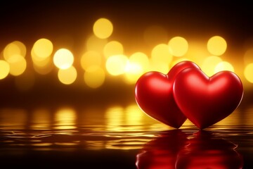 Abstract panorama of red hearts for a Valentine's Day background banner conveying the love theme