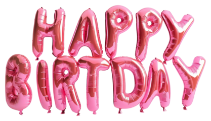 PNG Pink balloon Letters birthday letters happy.