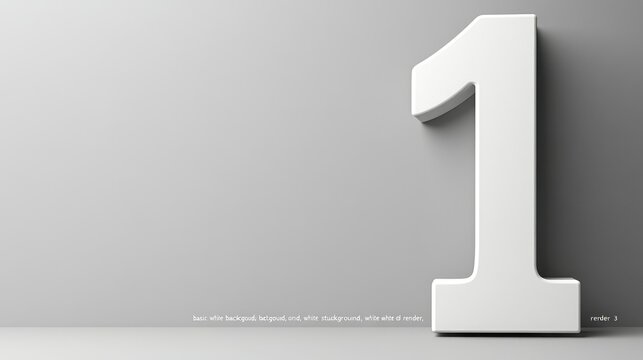 A large, three-dimensional white number 1 stands in the corner of a minimalistic,