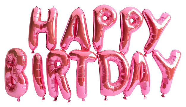 PNG Pink balloon Letters birthday letters happy.