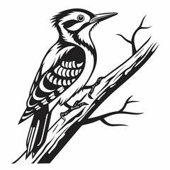 Woodpecker vector silhouette black design white background