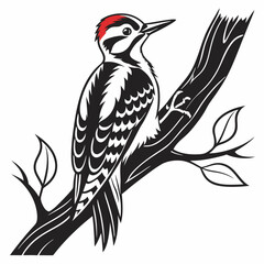 Woodpecker vector silhouette black design white background
