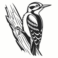 Woodpecker vector silhouette black design white background
