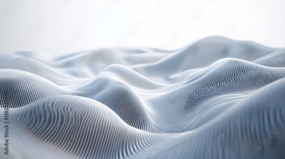 Poster abstract white wavy lines minimalistic design creative projects smooth transitions digital art clean