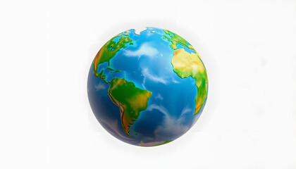 Fototapeta premium Planet earth in a climate change, global warming concept. Colorful 3D rendering with copy space for text, simple style, with white tones