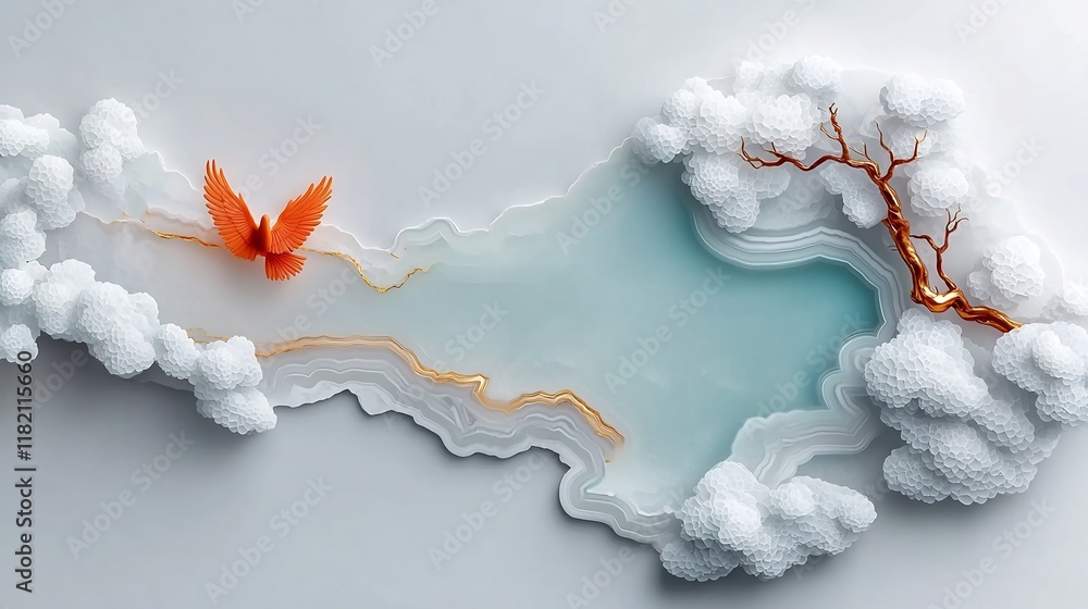Poster stunning abstract background featuring an alluring agate pattern with soothing tones of dove gray an