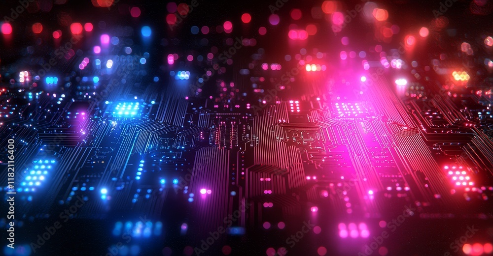 Poster high tech technology geometric and connection system background with digital data abstract circuit b