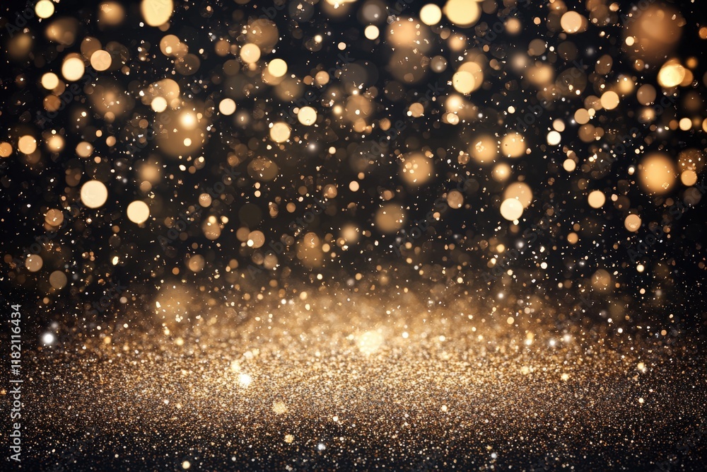 Aufkleber magical golden bokeh background with sparkling light particles creating a dreamy atmosphere for your