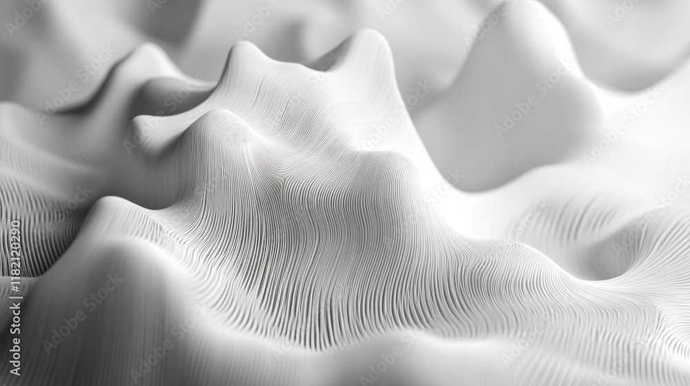 Poster abstract white flowing wave patterns clean design graphic art smooth environment professional viewpo