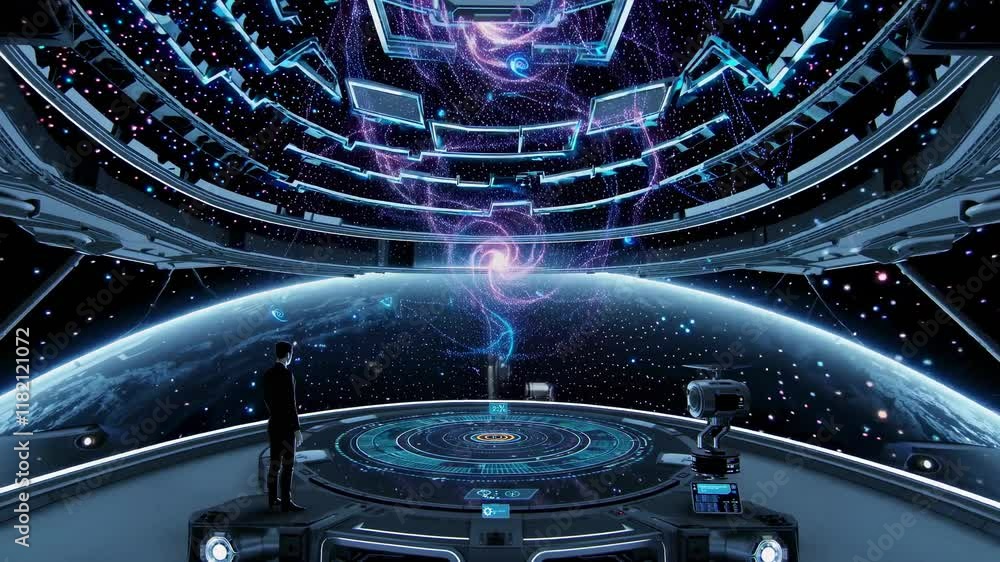 Leinwandbilder exploring futuristic space environments with advanced technology in a digital realm