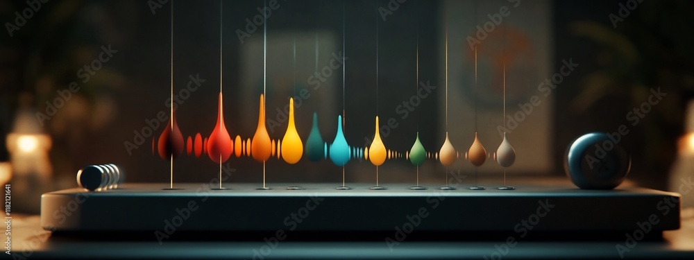 Aufkleber mesmerizing oscillation colorful gradient pendulum animation showcasing the rhythmic and hypnotic mo