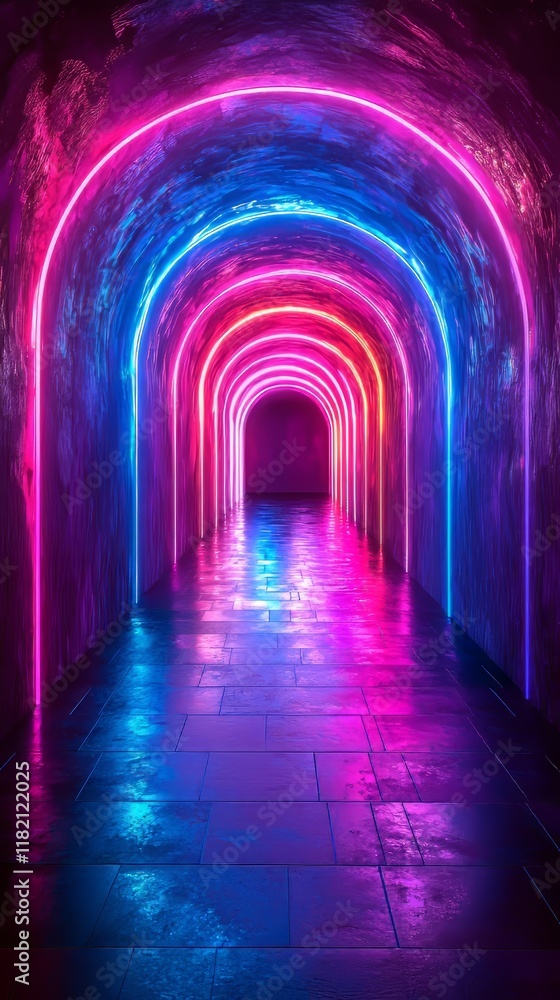 Poster in this vertical wallpaper, a 3d rendering of an abstract geometric background is enhanced by a tria