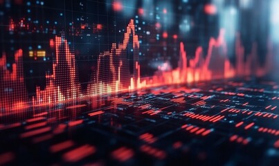 Arrow, stock market and finance background design for business, economy and global inflation. Graphic, seo or marketing strategy graphic wallpaper for banking, investment growth and, Generative AI