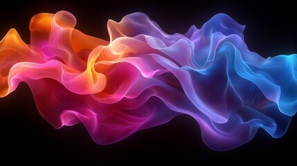 Obraz premium A vibrant, glowing liquid gradient shape that forms an abstract colorful gradient sphere. This poster collection offers modern illustrations for flyers, social media content, banners, and placards on