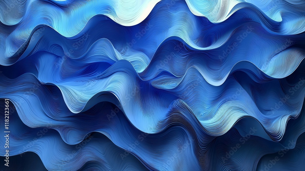 Poster a creative image emerges from wavy elements woven into an abstract background