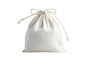 A bag on a plain background.  The bag is made of a soft, white m
