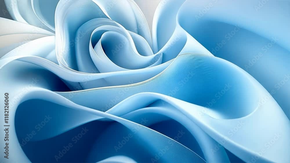Poster serene and calming abstract background of soft blue waves fluid curves and smooth textures create tr