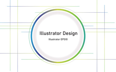 Blue green yellow gradient circle frame background design. Simple neon circle commercial design