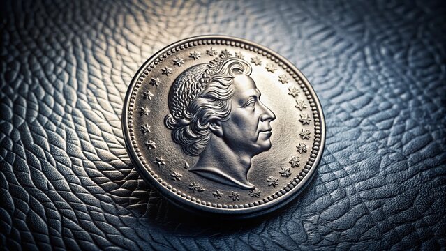 Silver Guernsey Pound GGP Currency Coin Fashion Photography - Metallic Shine & Luxury