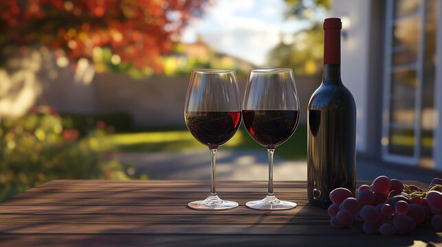 two wine glasses on the table