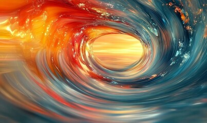 Abstract, digital and background waves. Wallpaper, futuristic and particles for digital, design and illustrative art with creativity, information technology in mesmerizing style, Generative AI
