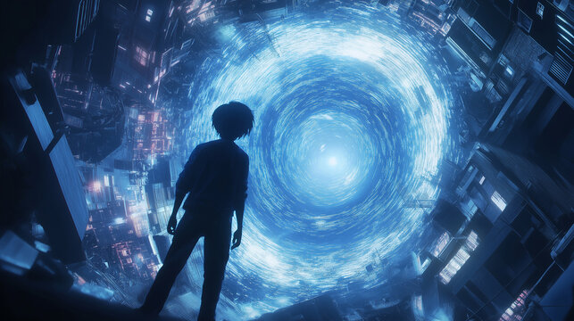 wormhole with a man