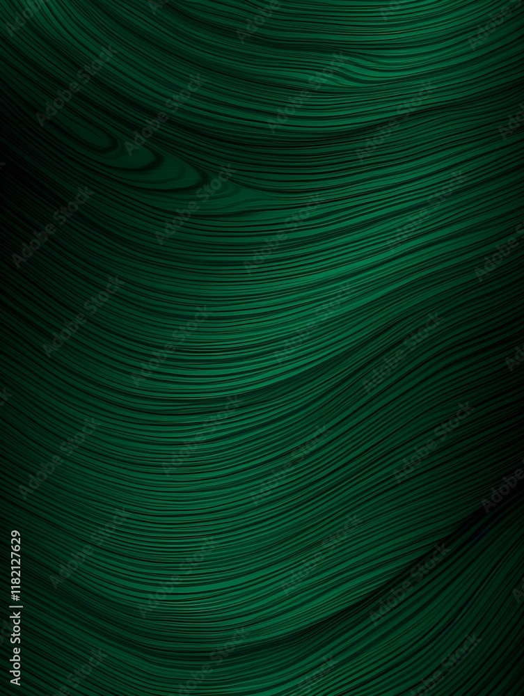Poster Abstract digital artwork featuring a mesmerizing pattern of swirling, dark green lines, creating a dynamic and hypnotic visual.