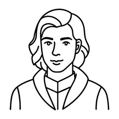 person line art vector illustration on white