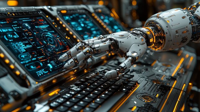 This scene exemplifies the integration of cutting-edge robotics in the workplace, pointing to the future of technology