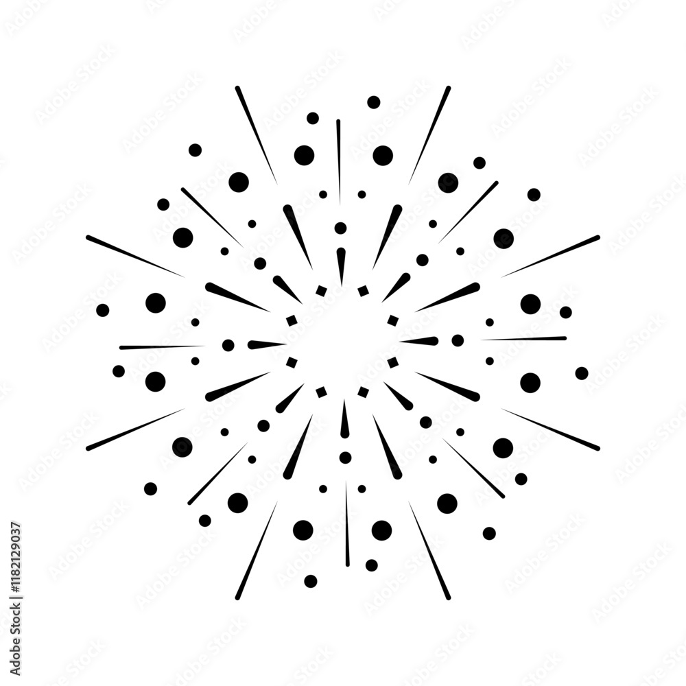 Aufkleber firework burst with radiant sparkle ray design. abstract sunrays and light explosion. firecracker sp