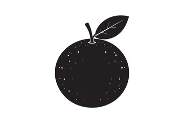 Orange fruit silhouette icon on white background.