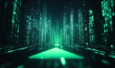 Green Arrow, stock market and finance background design for business, economy and global inflation. Graphic, seo or marketing strategy graphic wallpaper for banking, investment growth., Generative AI