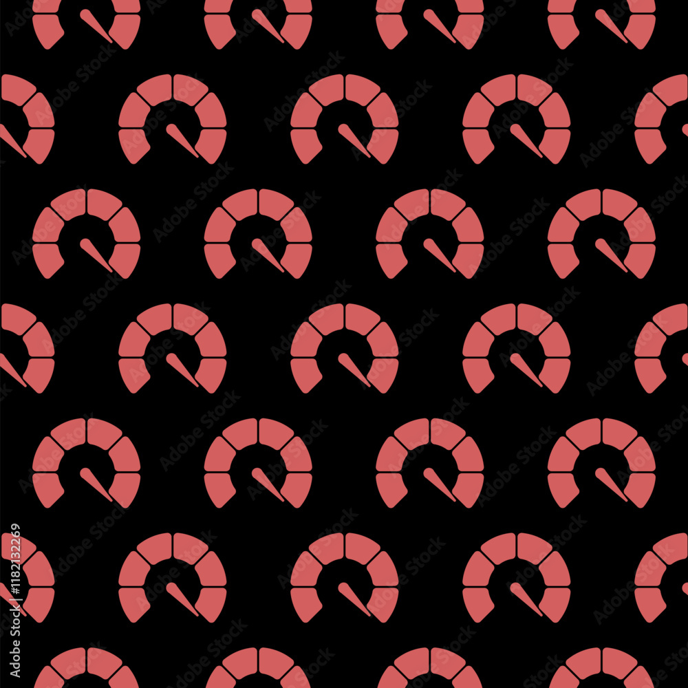 Poster speedometer icon isolated seamless pattern on black background