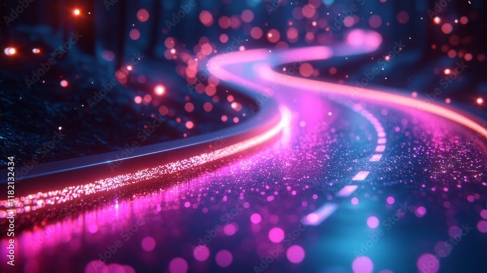 Aufkleber futuristic technology abstract background featuring lines representing network, big data, data cente