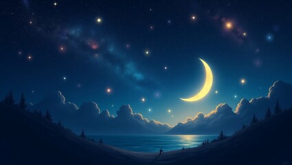 A mesmerizing galaxy background with stars, nebulas, and a glowing central light, creating an ethereal feel and a perfect space for writing goals