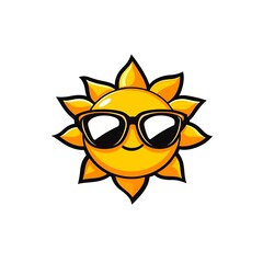 Cute Cartoon Suns with Sunglasses, Perfect for Summer Designs