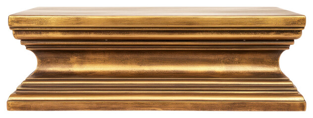PNG Podium in gilded bronze display stand wood.
